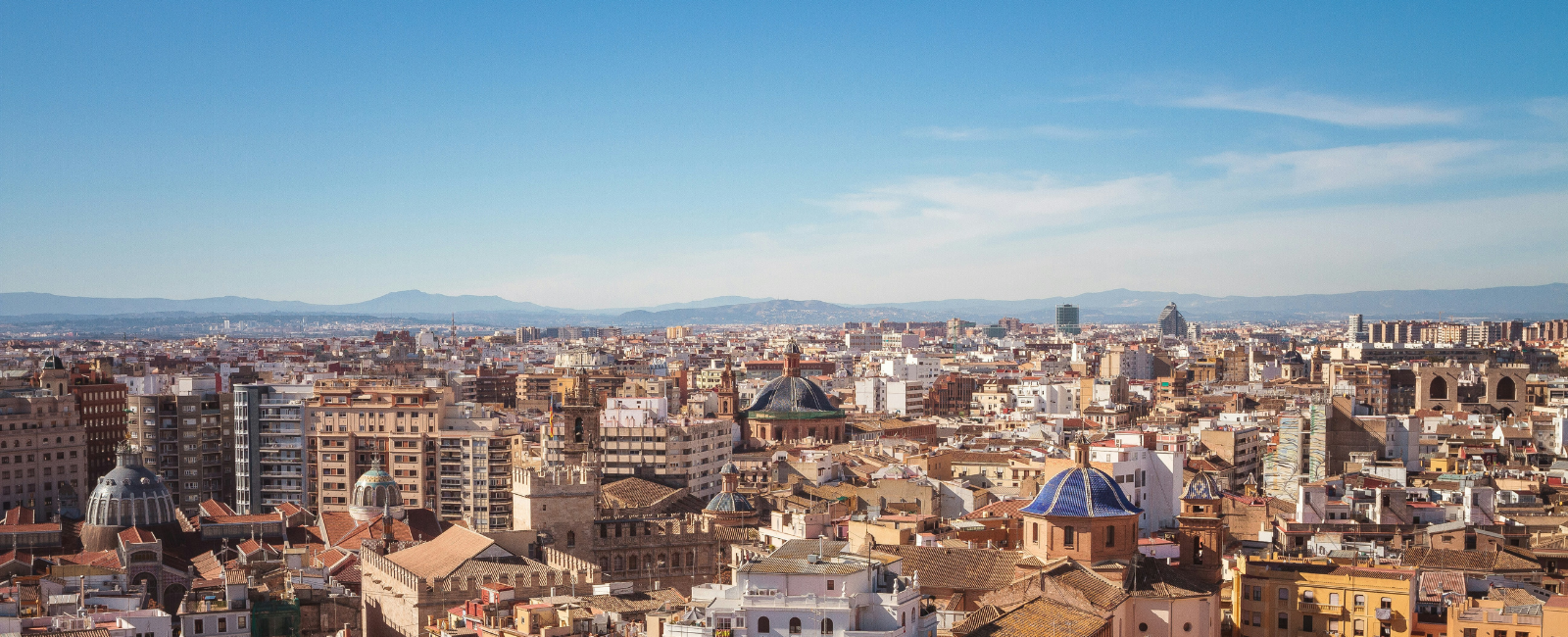 Valencia, Spain wide shot of city